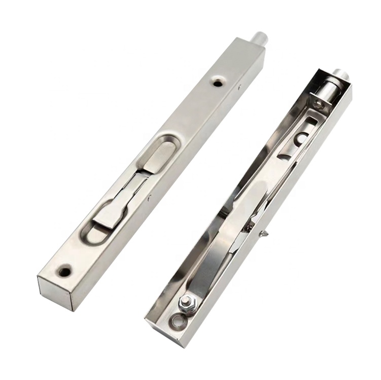 SS 304 วัสดุ Flush Bolt คุณภาพดีสำหรับกล่องล้างประตูไม้ Slide Door Lock Flush Bolt